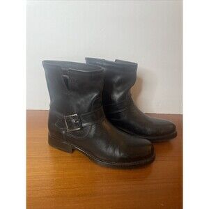 Frye Natalie Women’s Boot Engineer Short Black Leather Bootie 6.5